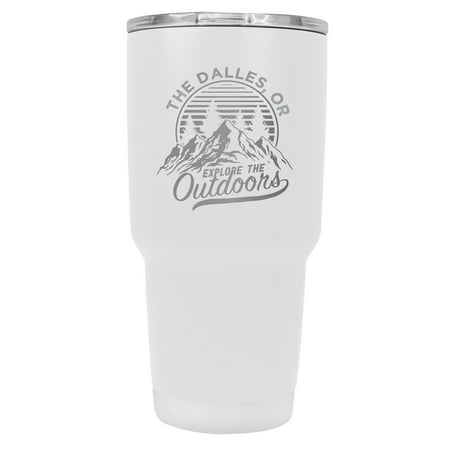 

The Dalles Oregon Souvenir Laser Engraved 24 oz Insulated Stainless Steel Tumbler White White.