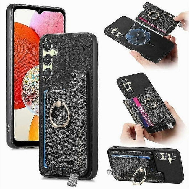 Case For Samsung Galaxy A14 Magsafe Compatible Magnetic Ring Stand Holder Wallet