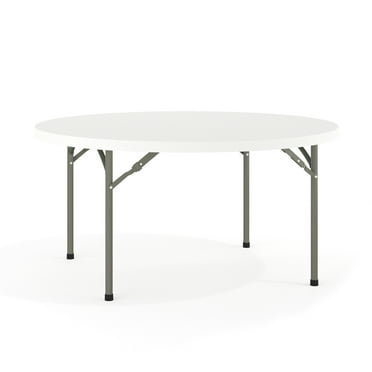 Flash Furniture 5' Round Indoor/Outdoor Plastic Folding Event Table, White