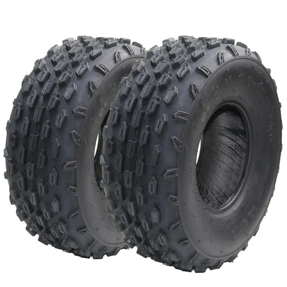 Telyswee 2 Pack All Terrain 19x7-8 4PR TL ATV UTV Trail Sand Mud Off-Road Tires, Tubeless, Black
