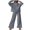 Gray, variant on 2 Piece Set Womens Hoodie and Womens Travel Pants Drawstring Crew Neck Long Sleeve Womens Pullover Pockets Solid Color Stretchy Blouses Fall Delightful for City Sightseeing