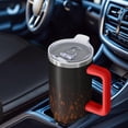 thumbnail image 6 of 40oz Tumbler with Handle and Straw, Vacuum Insulated Stainless Steel Travel Mug, Fits Car Cup Holder, Flame Print, 6 of 6