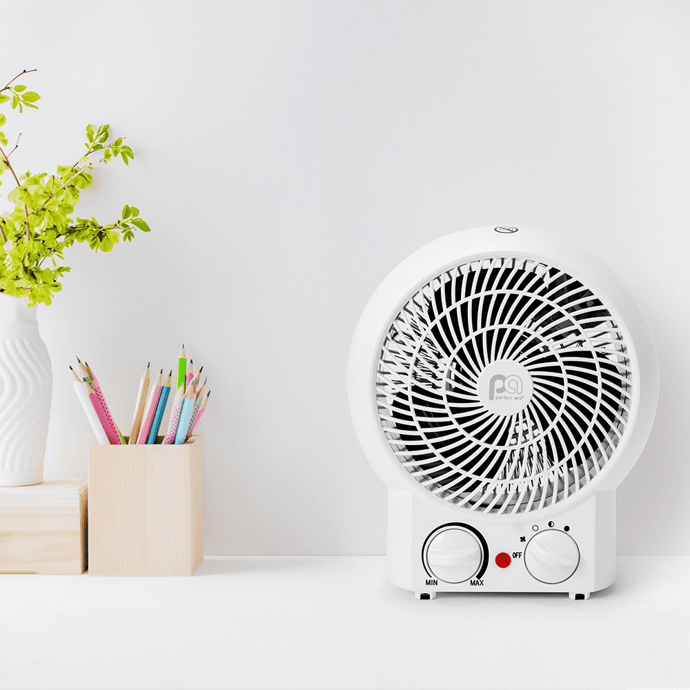 Perfect Aire 1PHF9 1500/900/600W White Electric Fan Forced Fan