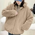 thumbnail image 2 of Plus Size Zip Up Jacket for Women Solid Color Casual Long Sleeve Zipper Warm Sweatshirt Tops Coat Zip Up Fleece Jacket Outerwear with Pocket, 2 of 4