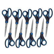WA Portman Adult Scissors Set - Comfort Grip Bulk Scissors for Office and School - 9 Pack Scissors for Office Classroom Kitchen and Crafting Supplies - 8 Inch Right and Left Handed Scissor Set