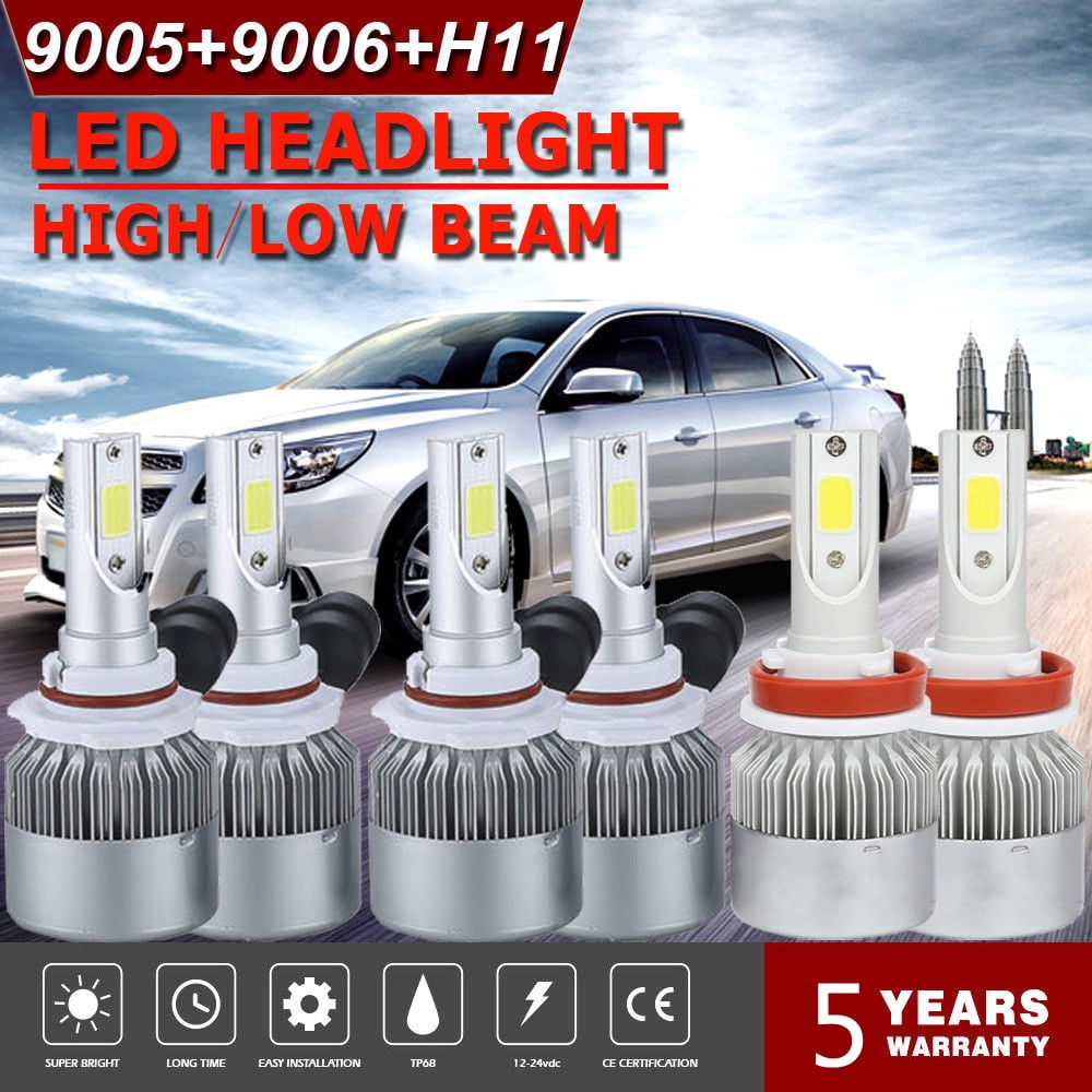 H11 9006 3900W 585000LM Combo LED Headlight Kit Hi Low Bulbs 6000K 9005