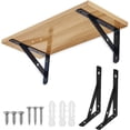 thumbnail image 3 of Whataatahia 4PCS Soportes para Estantes, Soportes para Estantes de Pared, Soportes Resistentes con Tornillos, Soporte de Montaje de Metal para Pared, Soporte para Estantes Negro para Cocina,, 3 of 5
