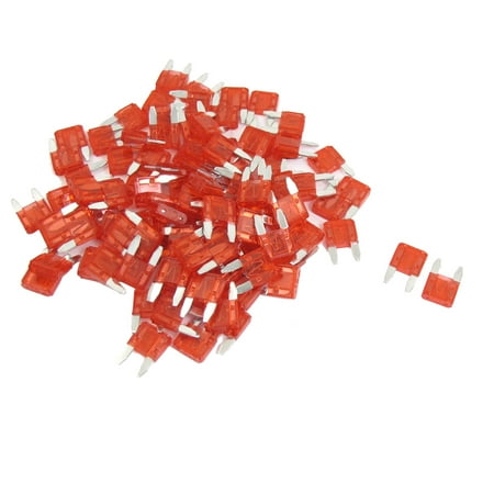 Unique Bargains Unique Bargains 100 Pcs Automotive Car Boat Truck 10A Blade Fuse Red w Case Holder