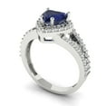 thumbnail image 2 of Halo Engagement Ring for Women - 1.49ct Simulated Blue Sapphire in 14K White Gold Promise Ring, 2 of 6