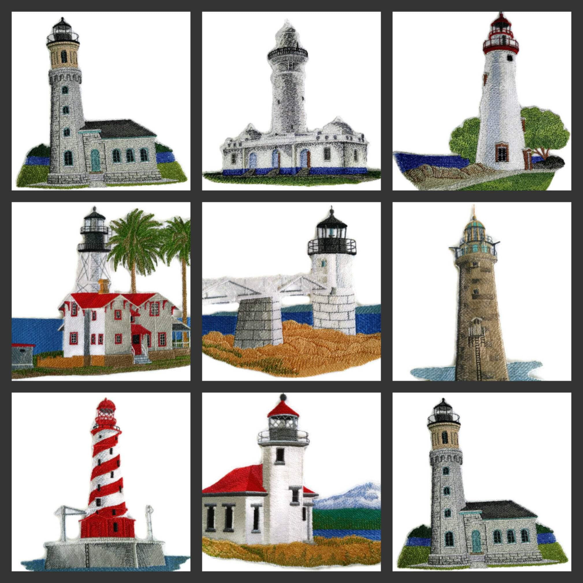 Custom and Unique Lighthouse[Marshall Point Lighthouse] Embroidered Iron on/Sew patch [7.06"5.85"]