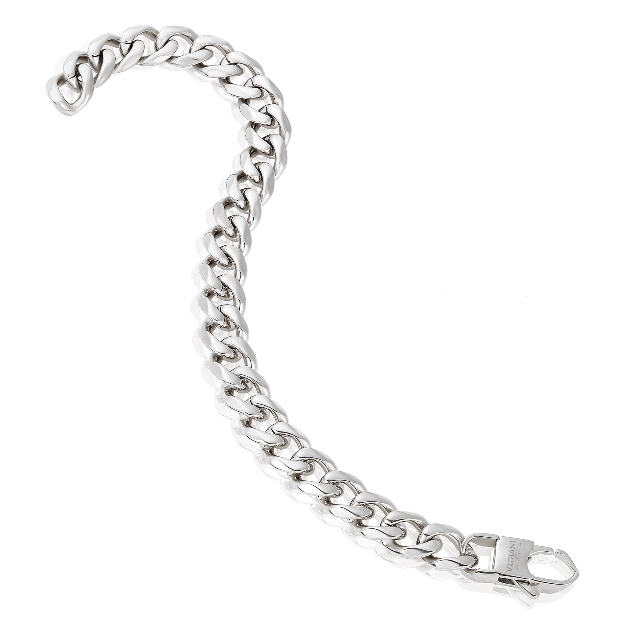 Invicta Jewelry Men's Curb Chain Stainless Steel Bracelet (11mm) - 9"