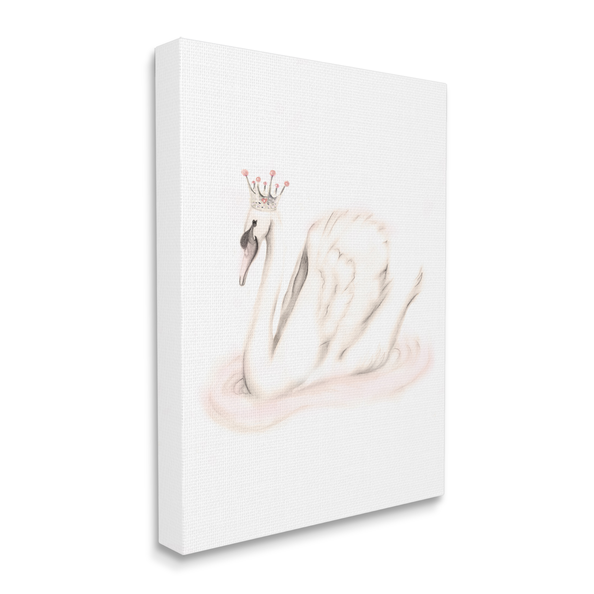 Stupell Industries Elegant Swan Princess Wearing Crown Tiara Pink Jewels Graphic Art Gallery Wrapped Canvas Print Wall Art, Design by Studio Q