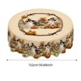 thumbnail image 2 of CSStudio Vintage Halloween Ghost Round Tablecloth 60In Waterproof Polyester Pumpkin Fall Farmhouse Dining Table Cover for Party Kitchen Decor, 2 of 5