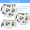thumbnail image 3 of Haosy 3 Pack Reusable Ziploc Bags BPA Free Healthy Food Storage Bag Leakproof Sandwich Snack Freezer Bags Cartoon Monster Truck, 3 of 7