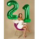thumbnail image 2 of Globos Número Enyeopd 40" Decoración de Fiesta Verde, 2 of 6