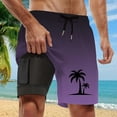 thumbnail image 2 of Mens Swim Trunks With Compresssion Liner Inseam Bathing Suit With Pockets Board Shorts Men's Swim Shorts Light Purple S, 2 of 4