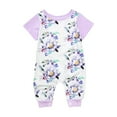thumbnail image 4 of Odeerbi Toddler Kids Baby Boys Girls 2025 Fashion Cute Flowers Print Short Sleeve One-piece Romper Jumpsuit, 4 of 9