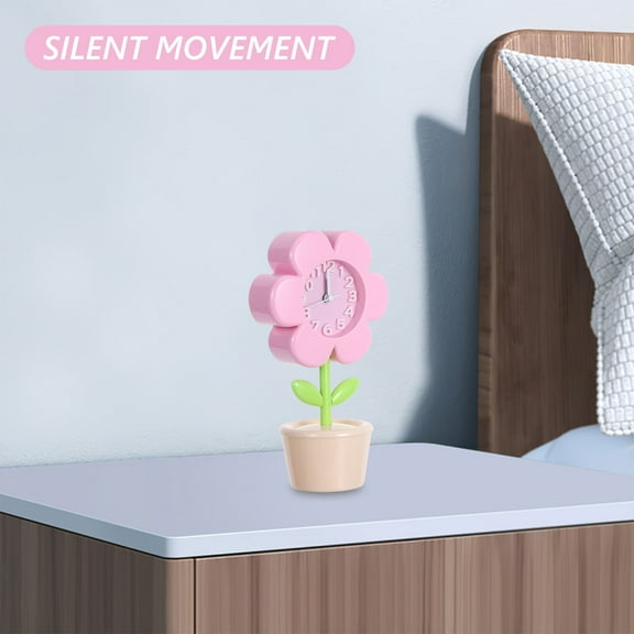 STRANDCHIC Digital Clocks Flower Alarm Clock Pink Plastic for Bedroom Use 1Pack