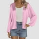 thumbnail image 2 of Tops sin mangas,Cárdigan de seda para mujer, blusa informal holgada, top de manga larga de color liso, tejido de poliéster, para uso doméstico, sopatenor, 2 of 9