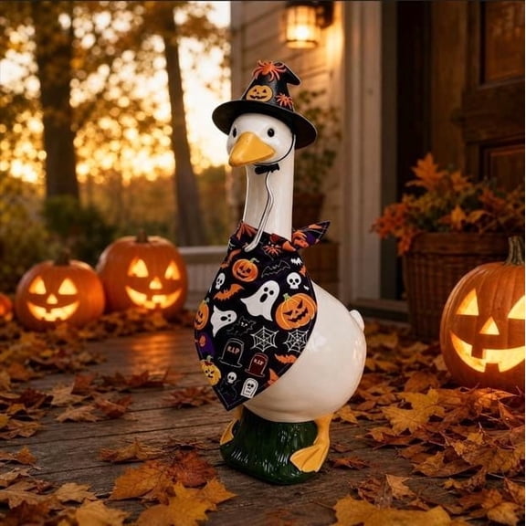 Porch Goose Outfit, Halloween Goose Outfits Lawn Porch Goose Clothes Fall Halloween Goose Costume for 23" Geese Outdoor Patio Yard Lawn Decorations