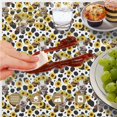 thumbnail image 6 of Sunflower and Cow White Pattern Round Tablecloth 70"x70", Wrinkle Resistant Wipeable Table Cover for Kitchen Dining Room Picnic Patio and Party, 6 of 6