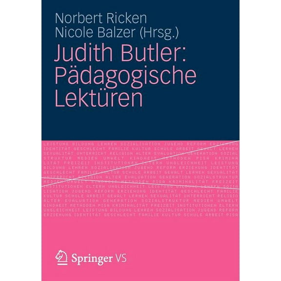 Judith Butler: PÃ¤dagogische LektÃ¼ren, (Paperback)