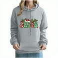 thumbnail image 2 of Craaazy Womens Hoodies Christmas Print Long Sleeve Womens Shirts Xmas Womens Tops with Pockets Gifts for Women, 2 of 6