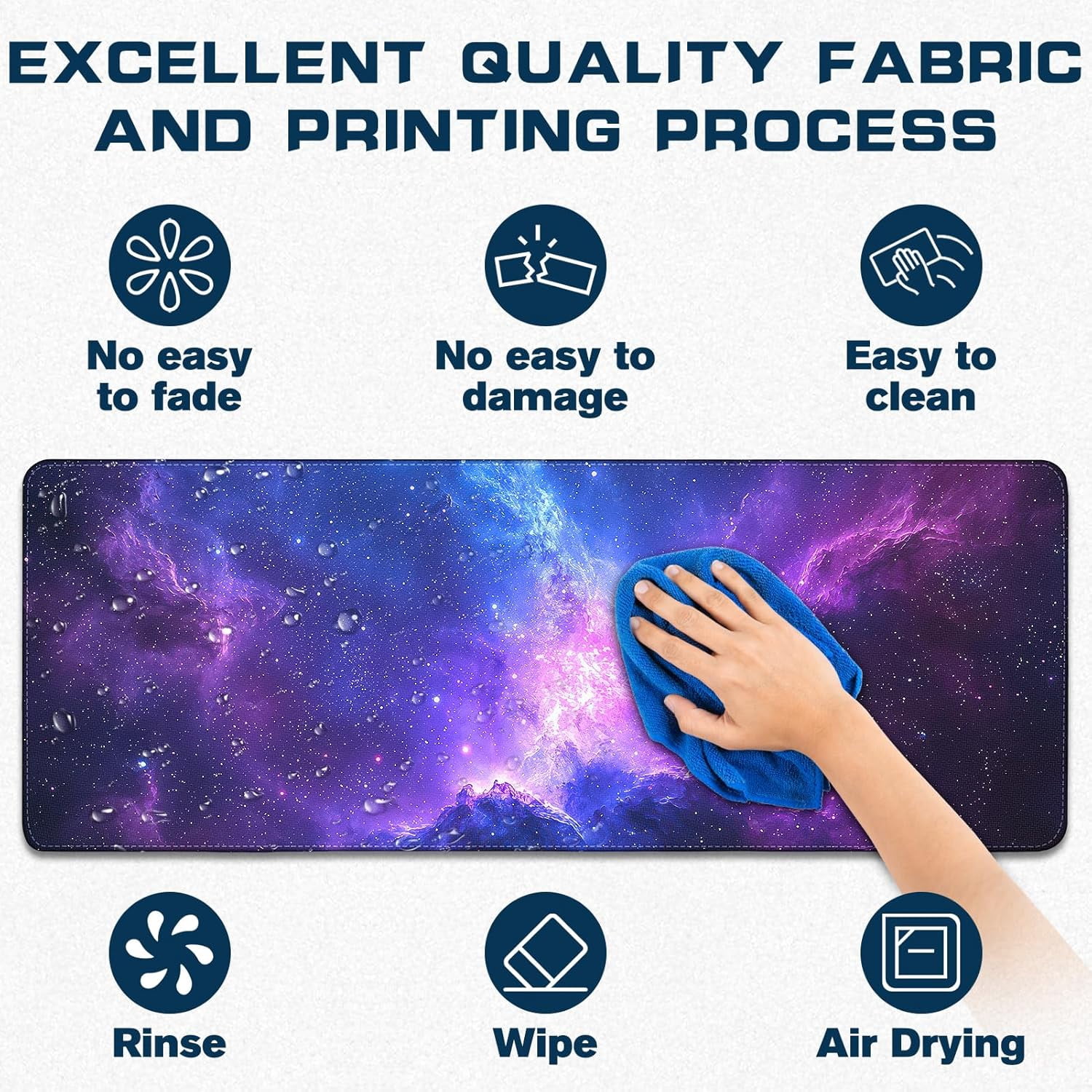 Mouse Pad Gaming - Desk Mat for Keyboard and Mouse - Large Mouse Pads for Desk, Galaxy Space Gaming Mousepad with Non-Slip Base, Desks Pad (31.5" X 11.8") for Game, Office and Home