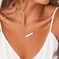 thumbnail image 3 of Turandoss 14K Gold Plated Layered Chain Y-Necklaces for Women Adjustable Choker Chain Bar Disc Pendant Jewelry Trendy Personalized Birthday Gifts for Women Her, 3 of 8