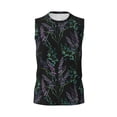 thumbnail image 6 of Lsque Lavender Flowers Print Men's Cotton Blend Sleeveless Muscle Shirts (S-3XL)- Moisture Wicking, Odor Protection, UPF 30+,Small, 6 of 8