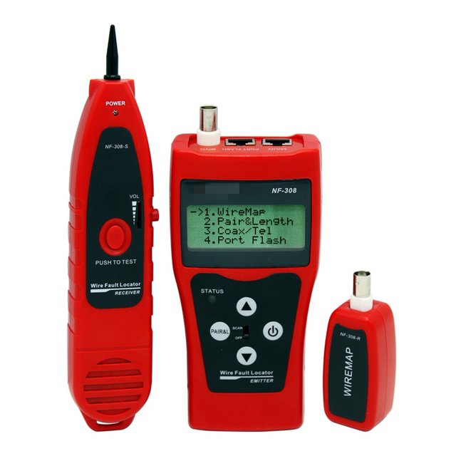 Network Monitoring Cable Tester NF-308 Wire Fault Locator LAN Network Coacial Lan 5E,6E Cable Length Tester ,Easy to Use