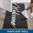 thumbnail image 2 of FrostHike Upgraded Door Mat Outdoor Indoor Welcome Doormat. 30"x17.5". Durable Floor Mat Non Slip Rug Ultra Absorb Mud Easy Clean Front Doormat for Garage. Entryway. Patio. High Traffic Areas. Black, 2 of 5