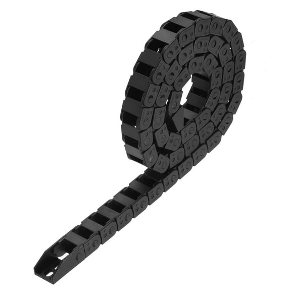 Uxcell R28 10x15mm Drag Chain Cable Carrier Non-openable Type 1 Meter Nylon Black