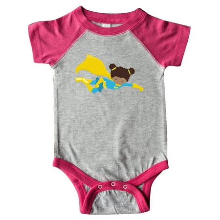 

Inktastic African American Girl Superhero Girl Yellow Cape Gift Baby Girl Bodysuit