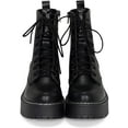 thumbnail image 7 of Chariot & Co Pure Women's Chunky Lug Sole Combat Lace-Up Fashion Ankle Boots, Black, 8.5, 7 of 7