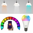 thumbnail image 2 of Bombilla inteligente RGBCW WiFi Compatible con el Control del teléfono de la aplicación Bluetooth, decorativo Multicolor y Dimmable 9w_60mm Sunnimix bombilla inteligente de control de voz, 2 of 8