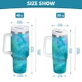 thumbnail image 3 of 40 oz Insulated Stainless Steel Tumbler Double Wall Stainless Steel Tumbler with 2-Way Drinking Pastel Blue Dandelions, 3 of 9