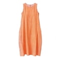 thumbnail image 5 of ClodeEU Women's Striped Print Sleeveless Crewneck Maxi Dress with Pockets ,Casual Long Beach Dress Orange,Womens Plus S, 5 of 5