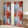 thumbnail image 2 of Homewish Watercolor Grid Blackout Curtains,Classic Abstract Geometric Curtains Pack of 2 (42x84 Each),Red, 2 of 6