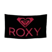 Angle View: Cotton Beach Towels Bright Pink & Black Roxy Logo Beach Towel 40 X 70 Inches