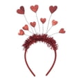 thumbnail image 3 of Diadema de corazón para el Día de San Valentín, aros de amor, tocado de corazón, diademas de lentejuelas para Festival de Halloween, disfraz de , Rojo, 3 of 8
