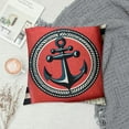 thumbnail image 2 of JRXY  Anchor Compass Throw Pillow Cases Outdoor Nautical Pillow Covers Blue and White Stripes Decorative Cushion Cover Red and White Pillowcases for Beach Coast Home Bedroom White, 2 of 5