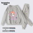 thumbnail image 1 of Sanrios My Melody Kuromi-Conjunto de ropa deportiva para niña, jersey de cuello redondo con estampado de corazón de amor, pantalones informales, Kawaii, cálido, regalo, 1 of 5