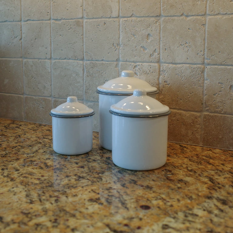 Buy Storage Bowls with Lids, 3-pc Set - Enamelware