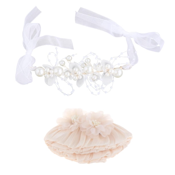 Accesorio para El Cabello para Vestido de Muñeca de 15cm, Mini Bonito, Vestido de Muñeca a La Moda, Ropa para Muñeca para Niñas Pequeñas, Cumpl , flor de champán