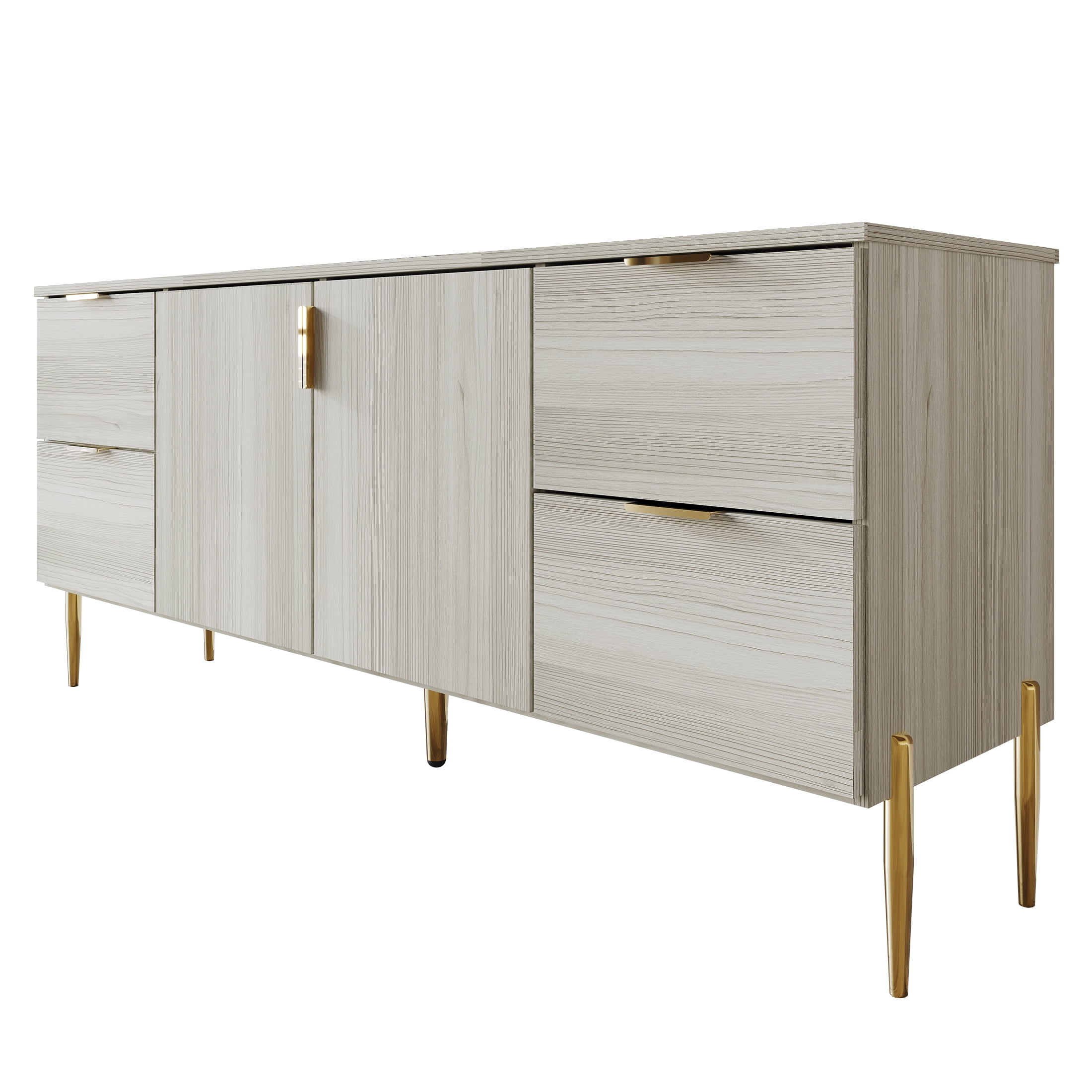 Castle Place Comtemporary Sideboard Accent Cabinet, Light Grey