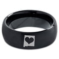 thumbnail image 2 of Tungsten New Mexico The Land of Enchantment State Heart Band Ring 8mm Men Women Comfort Fit Black Dome Brushed Polished, 2 of 4