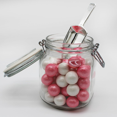 thumbnail image 5 of Naturejam Pink & White Shimmery Gumballs 1 Pound Size-1 inch Pearl Gumballs for Girl Baby Shower, 5 of 6