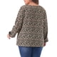 thumbnail image 3 of Blusas Casuales de Mujer Plus Size Agnes Orinda con Cuello Redondo, Manga Larga, Puños Elásticos y Estampado Floral Ditsy 2X Negro Beige, 3 of 5