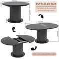 thumbnail image 5 of 59" Extendable Round Dining Table for 4-6, Modern Oval Kitchen Table with Fluted Base, Circle Dining Table for Living Room, Black, 5 of 7